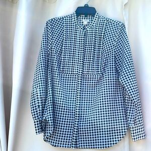 Long sleeve gingham blouse